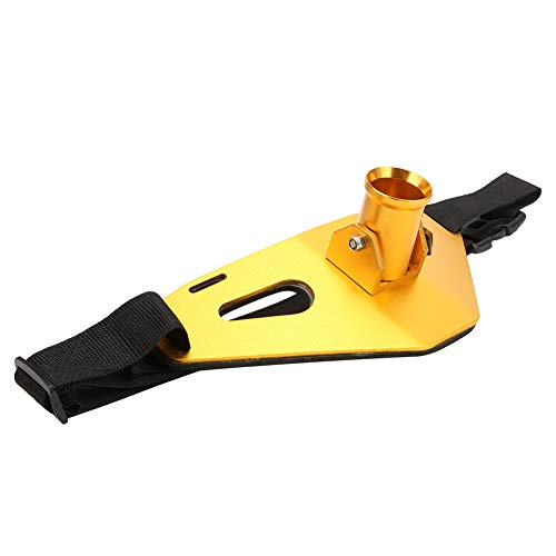 RiToEasysports Fishing Fighting Waist Belt,Aluminium Alloy Fishing Rod Pole Holder Stand Up Waist Fighting Belt for Fishing - color: Gold