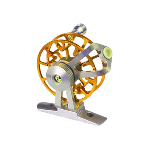 Reel, Aluminum Reels for Trout Pike Fly Fishing Winter Ice Wheel Fly Tackle Aluminum Saltwater - color: Golden base, size: Lightweight