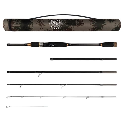 Rigged and Ready Predator Series Spin & Baitcast Travel Fishing Rods. Unique Spin Cast Micro Trigger. Compact Hi-Carbon Rods. 4 Rod Sections, 2 Tips, + case. Mobile Lure Rod Anglers. Fresh & Saltwater
