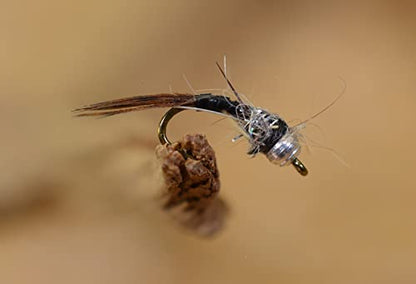 Black Ops Rainbow Warrior Midge Nymph Fly - 12 Flies - Mustad Signature Hook - Choose Size - style: Assortment