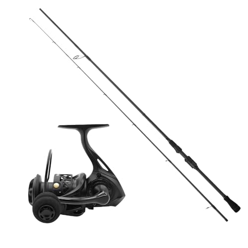 ROOBLINOS BASS Hunter Fishing Rod and Spinning Reel Combo 6.9ft Lightweight Carbon Fiber Fishing Pole Set Freshwater & Saltwater Bass Trout and Panfish Lakes Rivers Fishing - color: BASS HUNTER+RS2000
