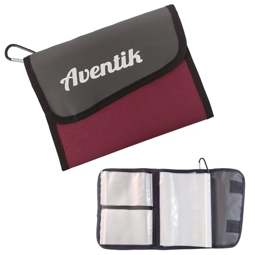 Aventik Fishing Tackle Organizer Case Soft Bait Binder Plastic Baits and Tackle Organized Removable Storage Pockets (L:Dark Red) - color: L:Dark Red