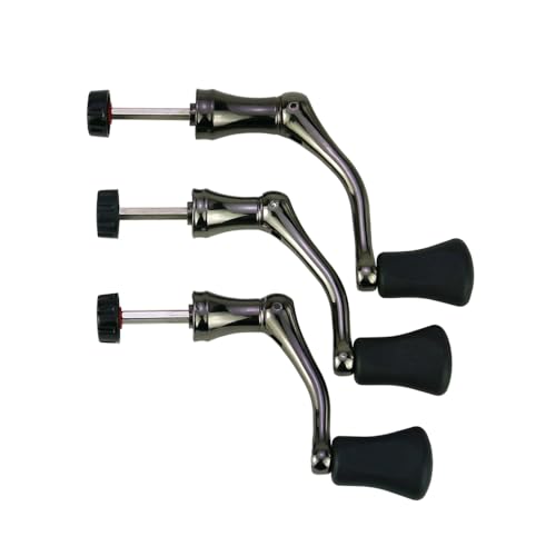 Fishing Swivel Reel Handle, Metal Rocker Grip Fishing Swivel Reel Handle Grip, Full Metal, Grip for Spin Reel EVA Replacement Grip Parts-M