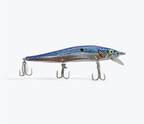 Luck E Strike STX Jerkbait, 4.5 Inch Suspending Hydrodynamic Fishing Lure, Made in The USA - color: Chrome Blue