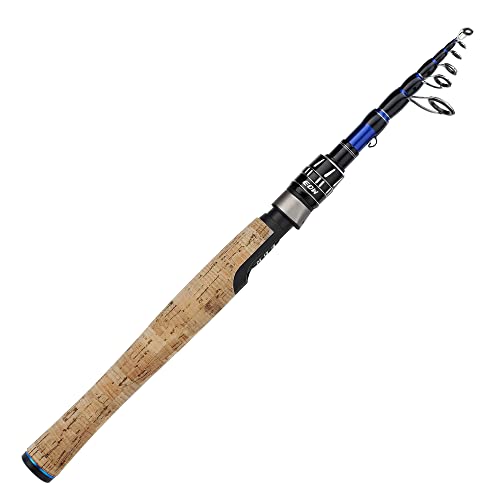 EOW XPEDITE PRO Portable Telescopic Casting and Spinning Fishing Rods, 24T Carbon Blanks & Solid Carbon Tip, Cork Handle, Travel Rod, Short Collapsible Rods - style: Spinning 7' /Power M /Action Fast