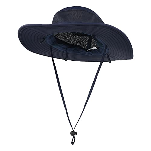 Outdoor Sun Hat UPF 50 Protection Waterproof Fishing hat Face Cover Summer Neck Flap Hat - color: Royal Blue