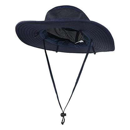Outdoor Sun Hat UPF 50 Protection Waterproof Fishing hat Face Cover Summer Neck Flap Hat - color: Royal Blue