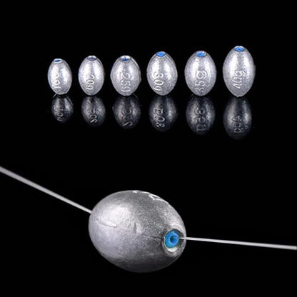 Egg Shape Fishing Sinker Oval Drop Shot Bass Fishing Weight Casting Sinkers for Saltwater Freshwater (20Pcs 5g) - size: Size3-20Pcs-Egg Sinker-4G