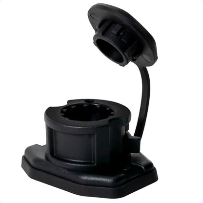 Five Oceans Fishing Rod Holder for Boat with Deck Mount Base, Black, High-Impact Nylon for Boats & Kayaks, Multiple Sizes - style: Compatible Spring-loaded Lock Cap Base