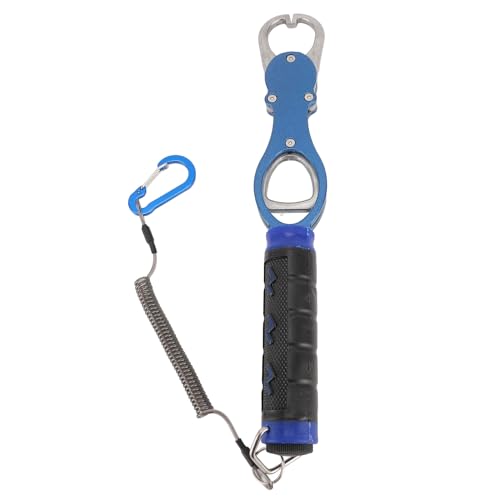 Fish Lip Gripper, Fish Lip Gripper with Scale Aluminum Alloy Grabber Multifunctional Fishing Tool for Men (Blue - color: Blue