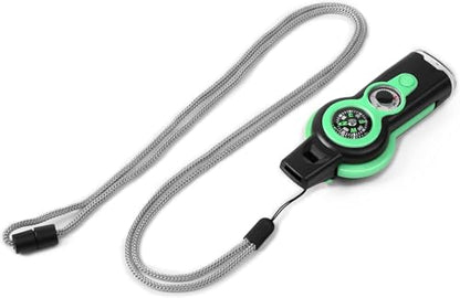 Emergency Survival Function Whistle, Outdoor Multifunctional Tool Safety Whistle with Lanyard, Ideal for Kayaking, Boating, Hiking, Camping, Climbing, Hunting, Fishing, Rescue Signaling - color: green