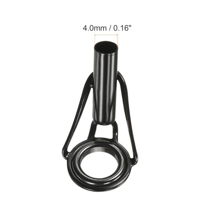 PATIKIL Tube Dia Fishing Rod Tips Repair Kit, Stainless Steel Black Guide Ring for Fishing - size: 4.0mm