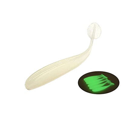 Soft Fishing Lure,2.75inch/7cm Swimbait Paddle Tail Durable Plastic Baits for Bass Trout Jig Walleye Crappie Saltwater Freshwater 40pcs/Box - color: Luminous-40pcs