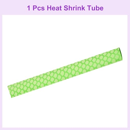DMiotech Heat Shrink Sleeve Wrap Tubing x Tube Tubing for Fishing Rod Grips and Other Grips, Non Slip - Insulation - Waterproof 40'' Lengths, Dia 25mm Green Scales - color: Green Scales, size: Dia 25mm