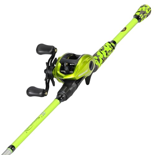 Sougayilang Baitcaster Combo – IM7 Graphite M/MH 2-Piece Travel Rod, 6.3:1 High-Speed Reel,18LB Drag for Bass, Catfish, Trout, Panfish - size: Green-Right handle-6'10''-Medium