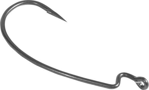 BKK Offset Worm WG-HD Bass Hooks | 25% Stronger HCS Wire | Z-Bend Design | Epoxy Sealed Eye | Super Slide Coating | Cold Forged Shank | Weedless Fishing - size: 6/0