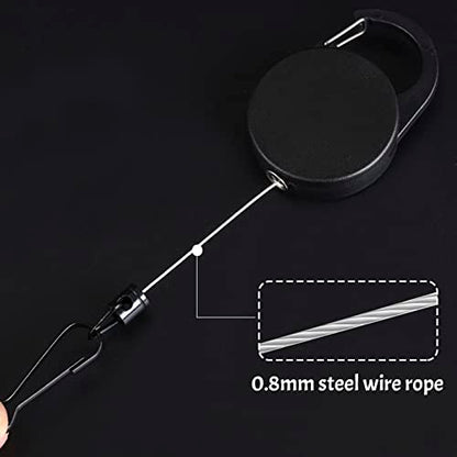 Starsouce 2PCS Fly Fishing Zinger Retractors with Retractable Buckle Stainless Steel Easy Pull Fishing Line Clipper Retractors