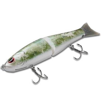 Bassdash SwimShad Glide Baits Jointed Swimbait Bass Pike Salmon Trout Muskie Fishing Lure - color: Grunge Camo, size: 4.5in/0.65oz