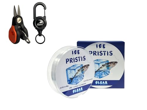 Pristis Practical Fishing Tool Combination, Mini Fishing Scissors & 2 LB Ice Fishing Line & Zinger Retractor, A Neat Option for Angler