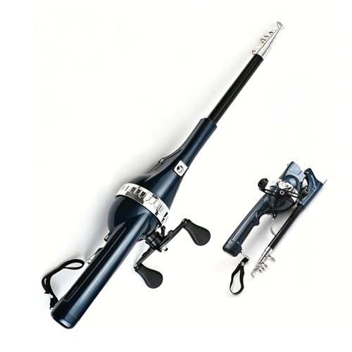 Folding Fishing Pole & Reel Combos Collapsible Telescopic Mini Fishing Rod, Ultra-Compact Foldable Gear for Travel, Hiking & Backpacking Enthusiasts