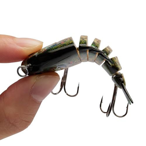 Bassdash SwimPanfish 0.34oz Hard Swimbaits Multi Jointed Topwater Trout Bass Fishing Crank Lure for Freshwater and Saltwater - color: Spotted Sunfish