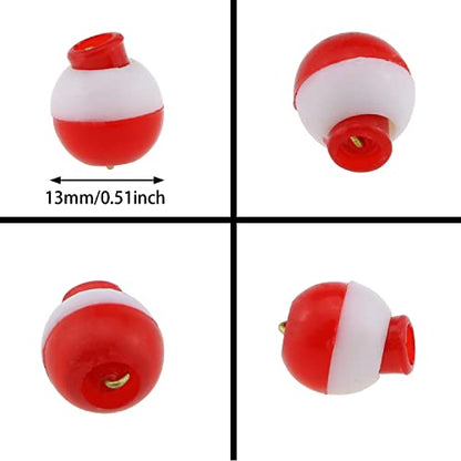 Fishing Bobber 20pcs Red and White 13mm Fishing Floats Bobbers Snap-On Push Button Buoy Float Tackle Ball Sea Fishing Bobber