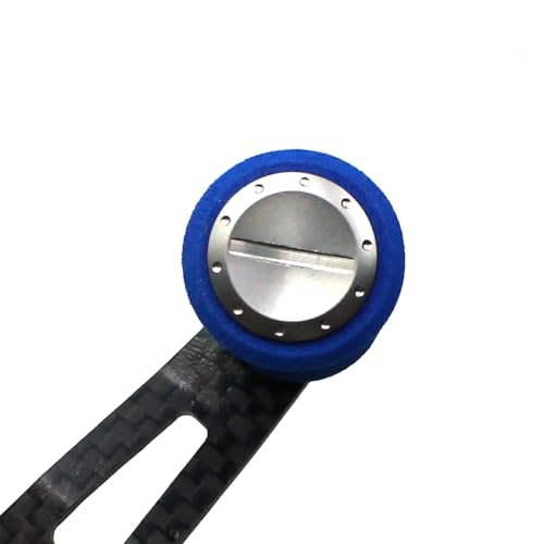 Mr. Z 95mm Carbon Fiber Baitcasting Reel Handle Compatible for Abu Garcia Shimano Daiwa Light Weight Low Profile Casting Reel - color: CAMO Blue, size: Left-handed