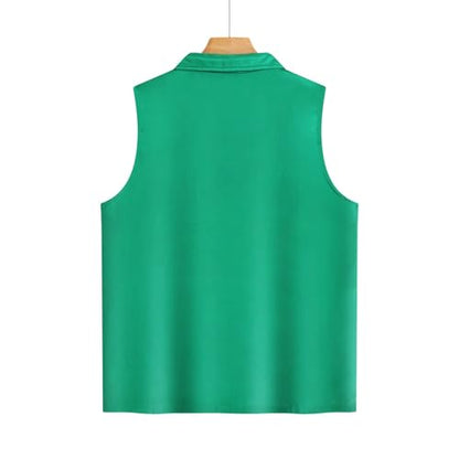 Men Women Outdoor Fishing Vest Zip Up Travel Hiking Summer Outerwear Unisex Mesh Breathable Waistcoat Lightweight - color: Army Green, size: Large