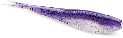 CrushCity Jerk Soft Plastic Jerkbait Minnow, Erratic Darting Action for Weightless & Jig Head Bass Fishing - color: Purpledescent