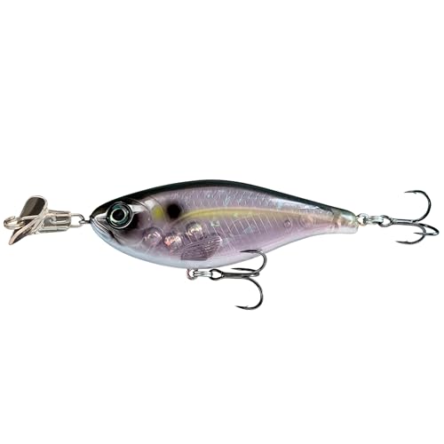 Headbanger Cranky Shad Slow-Sink Hard Lure (2-1/2", 3", 4" & 5") – Patented Erratic “Headbanging” Action Crankbait for Freshwater Bass, Walleye & Perch – 1/3 oz with Premium VMC Hooks - color: Ghost Shad, size: 4"
