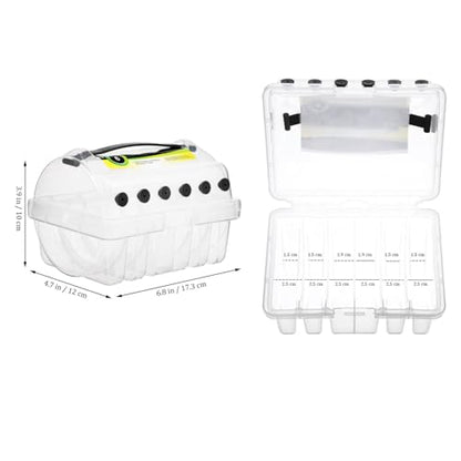 Happyyami Fishing Line Case Line Spool Box Clear Fishing Line Holder Fishing Storage Box Slots Fishing Line Case Fishing Line Organizer Fishing Tool Holder Clear Visibility Fishing Line