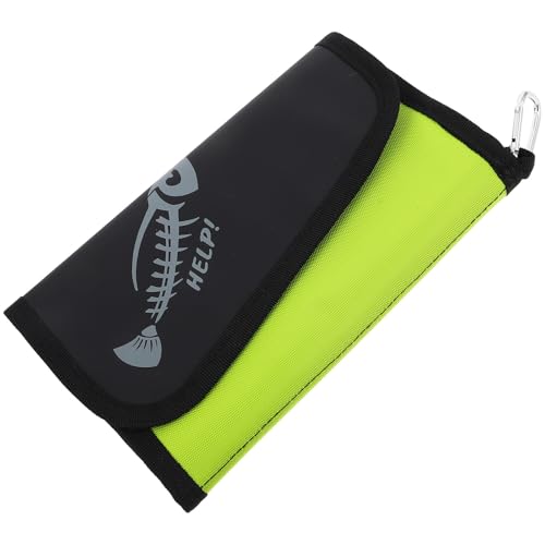 GANAZONO Waterproof Fishing Tackle Bag Soft Lure Organizer Large Capacity Detachable Rig and Line Storage Pouch Portable Fluorescent Green for Fresh and Saltwater