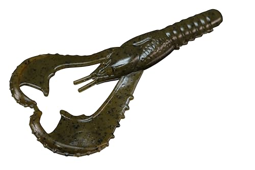 Lunker City Fishing Karate Craw 3" or 4" Soft Plastic Crawfish Bass Lure Open Claws Bait, 7 Per Bag, Made in The USA - color: #24 Green Pumpkin, size: 4"
