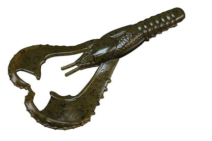 Lunker City Fishing Karate Craw 3" or 4" Soft Plastic Crawfish Bass Lure Open Claws Bait, 7 Per Bag, Made in The USA - color: #24 Green Pumpkin, size: 4"