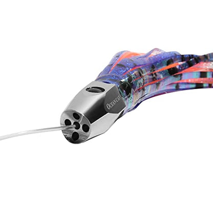 OCEAN CAT Saltwater Trolling Lure for Marlin Tuna Mahi Dolphin Durado Wahoo Trolling Lures Free Mesh Bag Offshore Big Game Lures - color: 8.5 in - Weighted Head - 6pcs