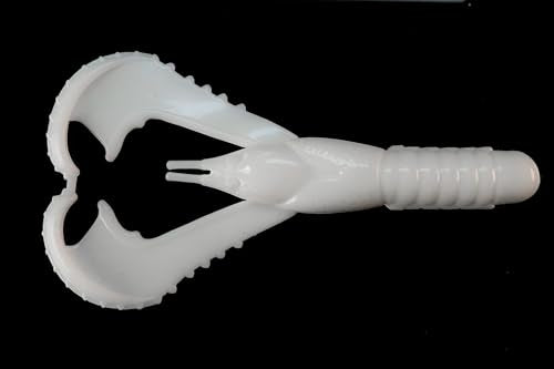 Lunker City Fishing Karate Craw 3" or 4" Soft Plastic Crawfish Bass Lure Open Claws Bait, 7 Per Bag, Made in The USA - color: #68 White Satin, size: 4"
