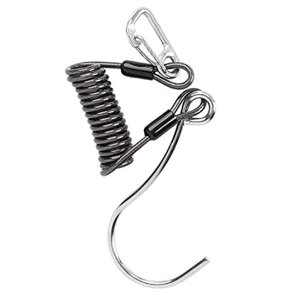 Scuba Diving Reef Hook, Coil Lanyard Gear Hanger Stainless Steel Spring Clips Anti Lost Safety Coiled Rope with Quick Release Buckle Tools Accessory for Underwater Cameras Dive Lights Fishing