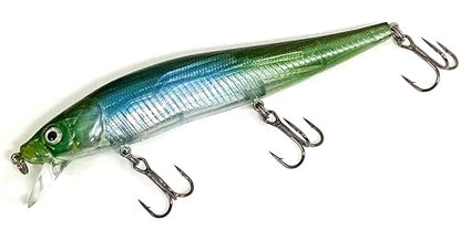 Luck E Strike STX Jerkbait, 4.5 Inch Suspending Hydrodynamic Fishing Lure, Made in The USA - color: Emerald Shinner