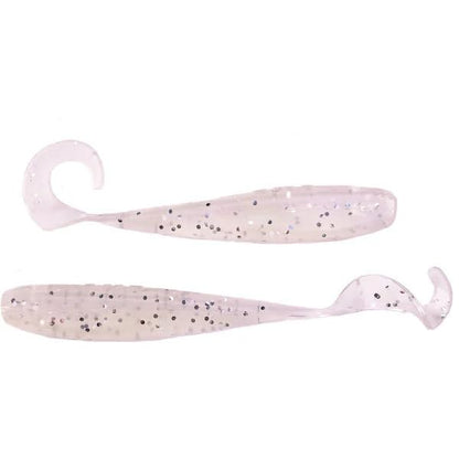 A.M. Fishing Curly Tail Jerkshad 4 Inch Soft Baits Garlic Infused,– 8 Pack – Saltwater & Freshwater Fishing Lures for Bass, Redfish, Snook, and Trout - color: Pearl