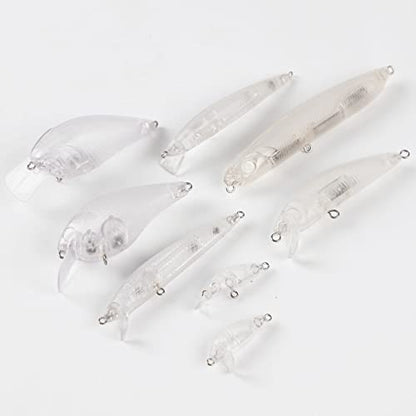Blank Hard Lures Kit Unpainted Fishing Baits Sets Crankbait Wobblers Freshwater Fish Lure Wobblers Minnow Lure Bodies Fishing Tackle - color: 30PCS-A