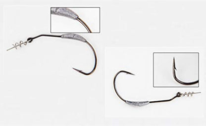 Toasis Fishing Weighted Swimbait Hooks with Twist Lock Assorted Sizes - size: 4/0-1/6_Oz-5pcs