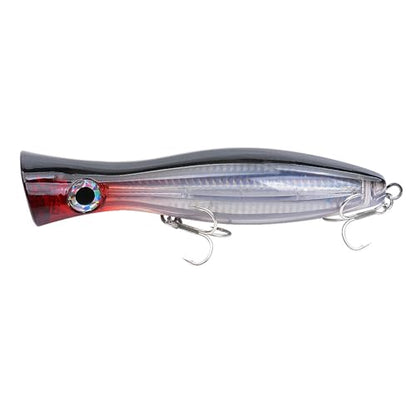 Popper Fishing Lure, JAZALIC 1 PCS Topwater Popper Lures 3D Eyes Fishing Accessories for Saltwater Surface Casting and Freshwater Gt Tuna Kingfish Large Predator Fish (6.3in, 2.82Oz) - color: Black