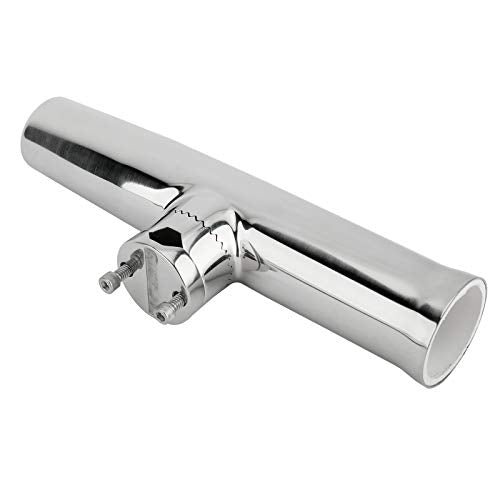 YaeMarine 4Pcs Boat Fishing Rod Holder Stainless Tournament Style Clamp on Fishing Rod Holder Rail Mount for Rails 7/8" to 1" or 1" to 1-1/4"