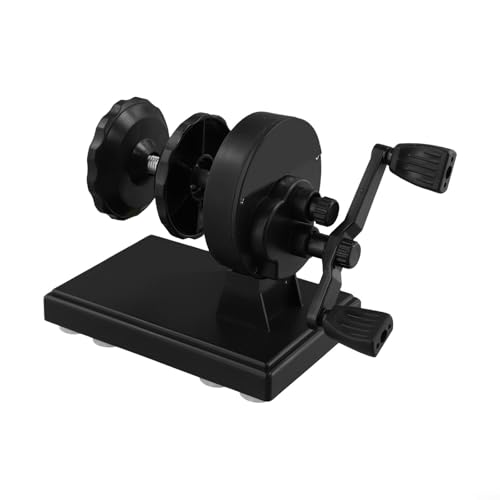 Fishing Line Spooler,Line Winding Machine,Adjustable Reel Tool with 1:3.7 Gear Ratio,Suction Base for Glass or Table,Metal and Plastic Build,Black