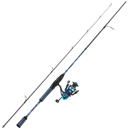 Sougayilang Spinning Combo – 5.2:1 Gear Ratio, 11+1 Bearings, IM7 Graphite 2-Piece Rod, 6'/7' M Power, Stainless Steel Guides for Bass, Walleye, Trout - size: 6'0''