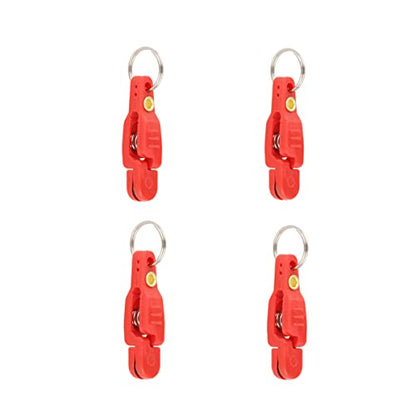 4Pcs Heavy Tension Snap Release Clips Lead Line Clip with Key Ring for Weight Planer Board Kites Downrigger Trolling Fishing - color: Red