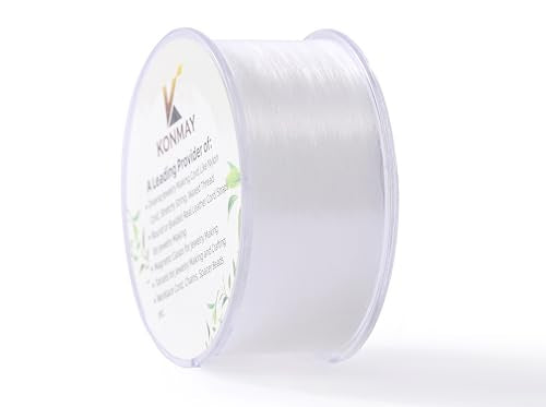 KONMAY Clear Monofilament Fishing Line, 0.3mm 340 Yards, Invisible String | With Dispensor, 16lb line for ornaments, balloon accents, small beads, photos, jewelry, garlands and craft projects - size: 0.3mm