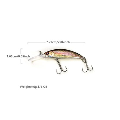 Minnow Fishing Lures crankbaits Set, 1/5oz Hard baits with Vibrant Colors for Trout, bass, Perch - Ideal for Stream and Lake Fishing， 5-Pack - style: M5