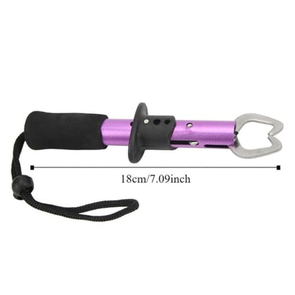 2 Pcs Stainless Steel Fish Lip Gripper - Portable Secure Fish Holder for Freshwater Saltwater Fishing Accessories(Purple) - color: Purple