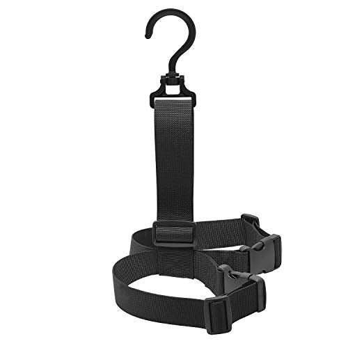 SAMSFX Fishing Wader Boot Hanger Adjustable Strap for Storage Drying - color: Plastic Hook, Black